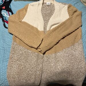 Daytrip Women's Color Block Cardigan - Cream, Tan, Brown